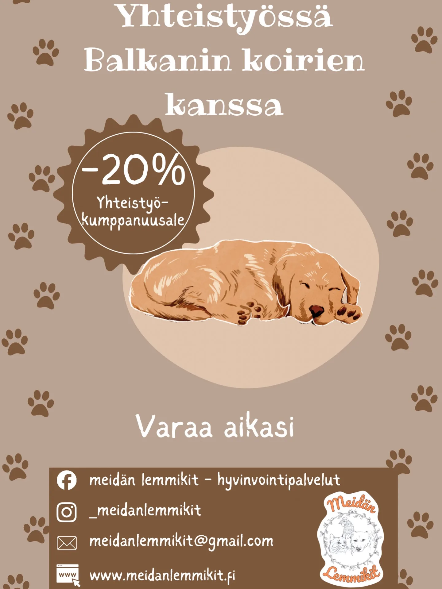 🧡 UUSI YHTEISTYÖKUMPPANUUS 🧡On ilo kertoa uudesta yhteistyöstä: Meidän lemmikit tarjoaa jatkossa @balkaninkoirat toiminnan ylläpitäjille, kummeille, kannatusjäsenille, adoptoijille sekä sijaiskodeille -20 % alennuksen kaikista palveluista 🐾🧡Haluan tällä yhteistyöllä tukea tärkeää työtä, jota tehdään koirien hyväksi ja samalla pistää hyvää kiertämään ja tarjota etua kaikille toiminnassa mukana oleville🧡Alennuksen saat käyttöösi, kun todistat käynnin yhteydessä jäsenyytesi tai muun roolisi toiminnassa.Huom! Alennusta ei voi yhdistää muihin tarjouksiin.👉 Lisää Balkanin koirien toiminnasta voit lukea biosta.Lämmin kiitos yhteistyöstä 🧡🐾BALKANIN KOIRAT🐾” Balkanin koirat ry on vuonna 2015 rekisteröity voittoa tavoittelematon yhdistys. Tavoitteenamme on parantaa kodittomien koirien elinoloja paikallisesti Bosniassa Dobojn kunnallisella tarhalla sekä yhdistyksen omalla koirien turvakodilla. Yhdistyksen toiminta perustuu täysin vapaaehtoisuuteen, ja myös kaikki aktiivien matkat Bosniaan ovat omakustanteisia. Tällä hetkellä yksi tärkeimmistä projekteistamme on turvakodin rakentaminen ja ylläpito, sekä varojen kerääminen turvakodin koirien ruoka- ja sairaanhoitokulujes kattamiseksi.Yhdistyksemme päätarkoituksena on vähentää kodittomien koirien määrää Dobojn kunnallisella tarhalla ja kaupungin kaduilla, sekä parantaa tarhoilla elävien koirien elinolosuhteita.Avustustoimintaamme kuuluukin turvakotiprojektimme lisäksi koirien steriloinnit, koirien terveydestä huolehtiminen (vuosittaiset rokotukset, ulkoloishäädöt, madotukset, lääkinnälliset hoidot ja tarvittavat akuutit hoidot), kunnallisen tarhan ruokakuluihin osallistuminen, adoptiotoiminta ja kummitoiminta. Toimimme pienellä vapaaehtoisporukalla. Otamme mielellämme mukaan joukkoomme lisää apukäsiä.Toivotamme tervetulleeksi mukaan kaikki Balkanin koirien avustustoiminnasta kiinnostuneet!Löydät meidät Facebookista Balkanin koirat ry ja Instagramista @balkaninkoirat ”#balkaninkoirat #meidänlemmikit #koiralähtöisyys #koirahieronta #koirienkäytösneuvonta